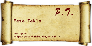 Pete Tekla névjegykártya