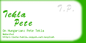 tekla pete business card